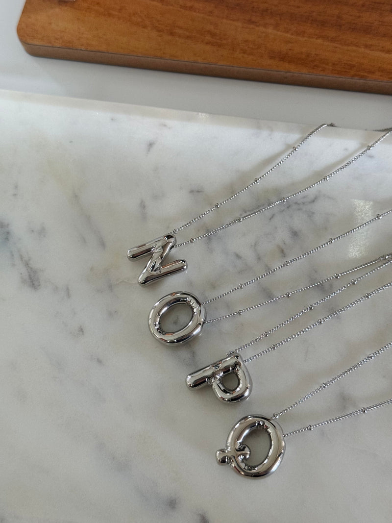 Chunky Initial Statement Necklace - Gold/Silver
