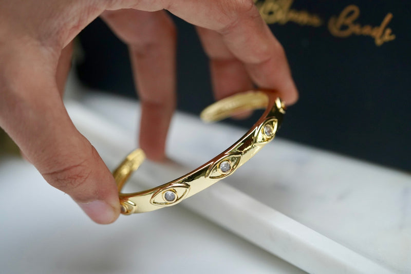 Gold Evil Eye Cuff