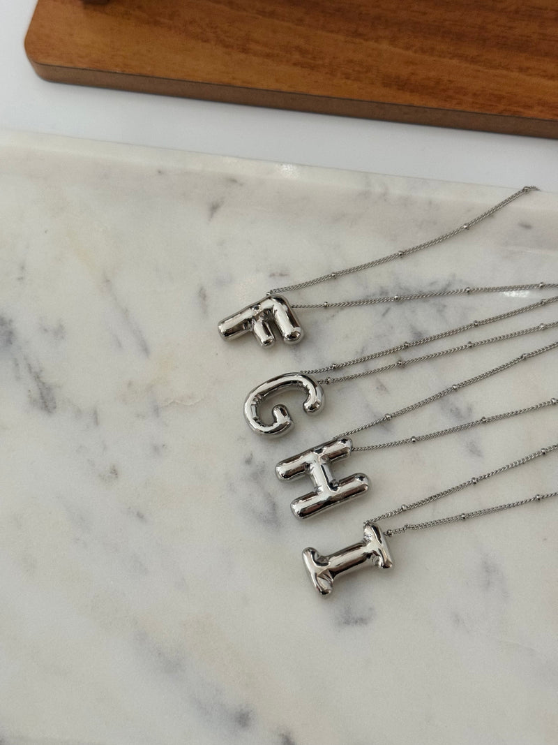Chunky Initial Statement Necklace - Gold/Silver