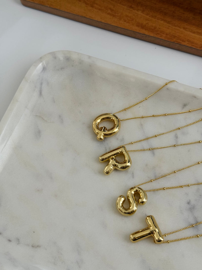 Chunky Initial Statement Necklace - Gold/Silver