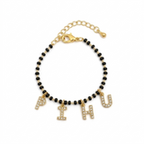 Mangalsutra Dangle Initial Bracelet