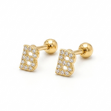 Pave Crystal Alphabet Stud Earrings