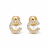 Pave Crystal Alphabet Stud Earrings
