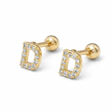 Pave Crystal Alphabet Stud Earrings