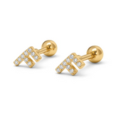 Pave Crystal Alphabet Stud Earrings