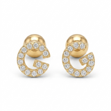 Pave Crystal Alphabet Stud Earrings