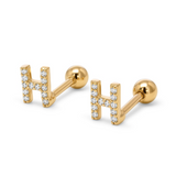 Pave Crystal Alphabet Stud Earrings