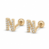 Pave Crystal Alphabet Stud Earrings
