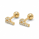 Pave Crystal Alphabet Stud Earrings