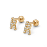Pave Crystal Alphabet Stud Earrings