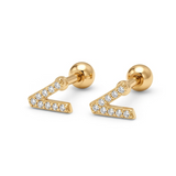 Pave Crystal Alphabet Stud Earrings