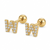 Pave Crystal Alphabet Stud Earrings