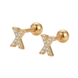 Pave Crystal Alphabet Stud Earrings