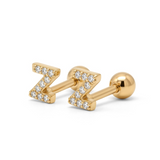 Pave Crystal Alphabet Stud Earrings