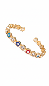 Rainbow Aura Evil eye Cuff