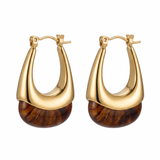 Half Hazel Drop Hoop Earrings