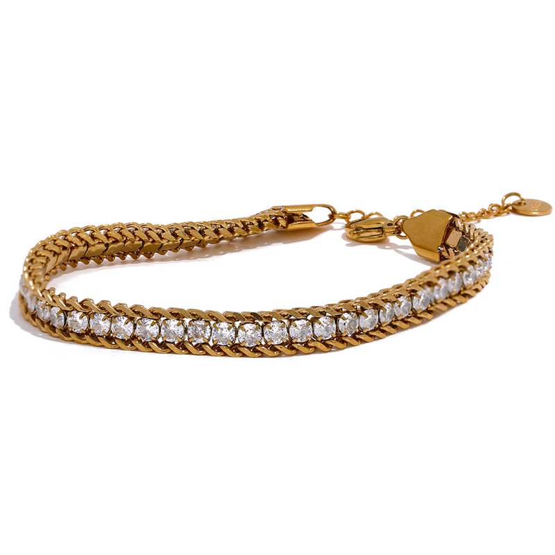 Cuban Halo Tennis Bracelet