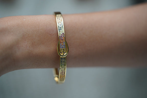 Multi Coloured Belt Cuff Bracelet
