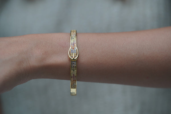 Multi Coloured Belt Cuff Bracelet