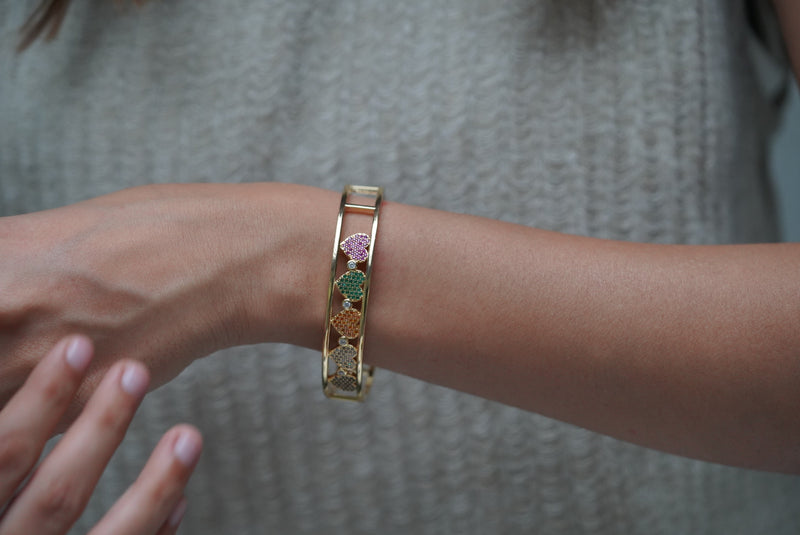 Multi-colored Heart Bracelet