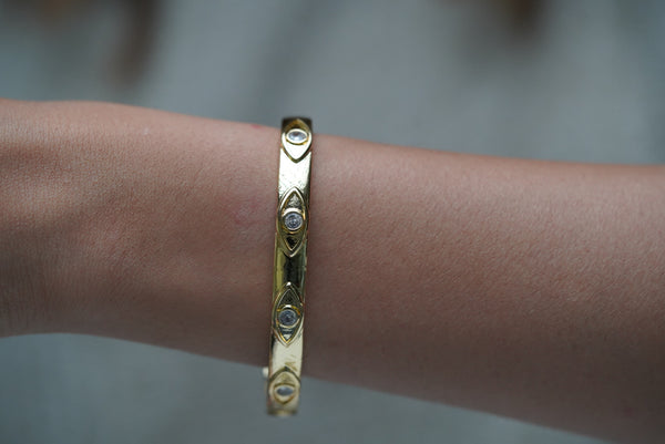 Gold Evil Eye Cuff