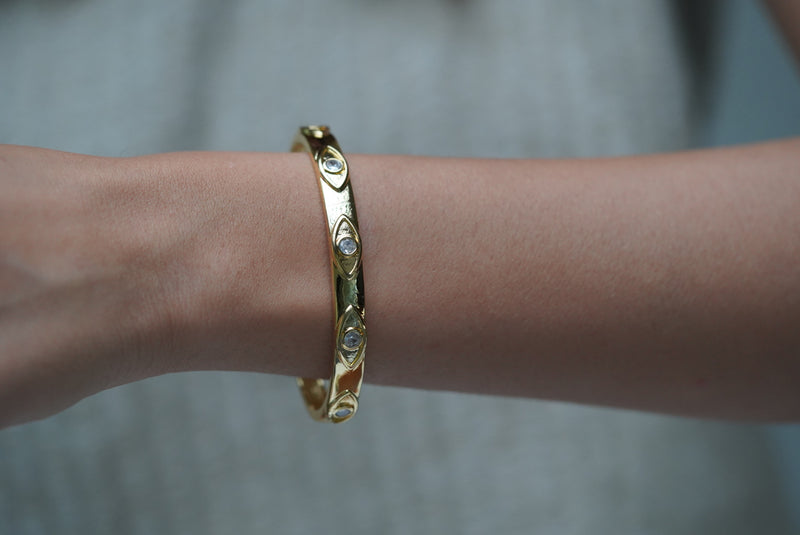 Gold Evil Eye Cuff