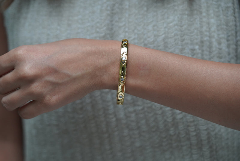 Gold Evil Eye Cuff