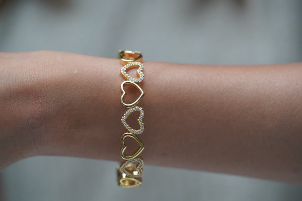 Studded Heart Cuff