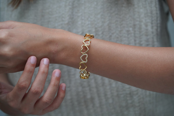 Studded Heart Cuff