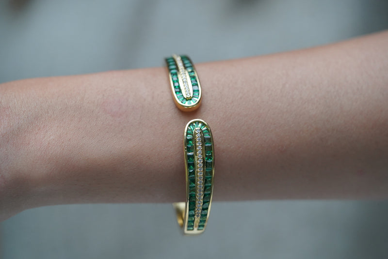 Green Openable Cuff Bracelet