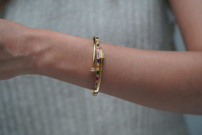 Multi-colored Stackable Nail Bracelet