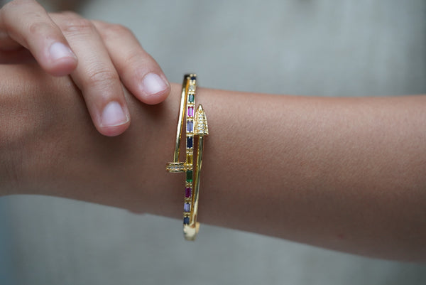 Multi-colored Stackable Nail Bracelet
