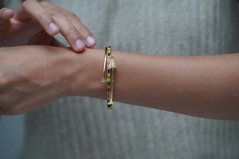 Multi-colored Stackable Nail Bracelet