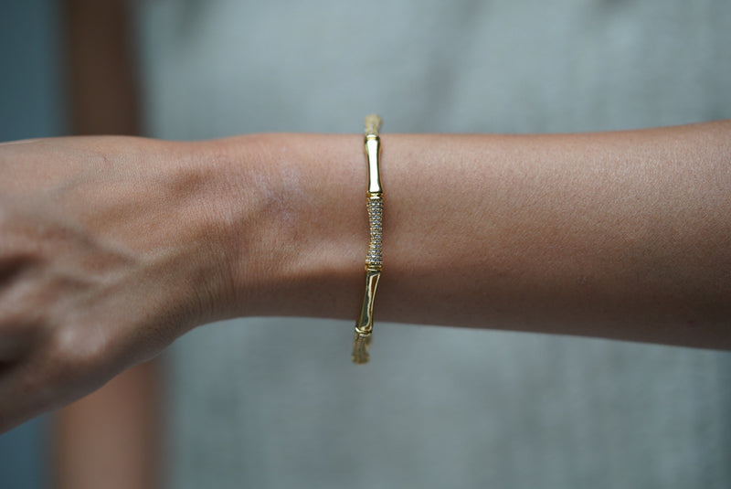 Studded Minimal Gold Cuff