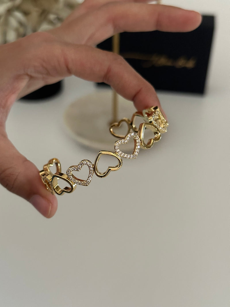 Studded Heart Cuff