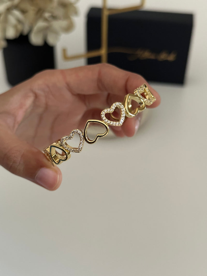 Studded Heart Cuff