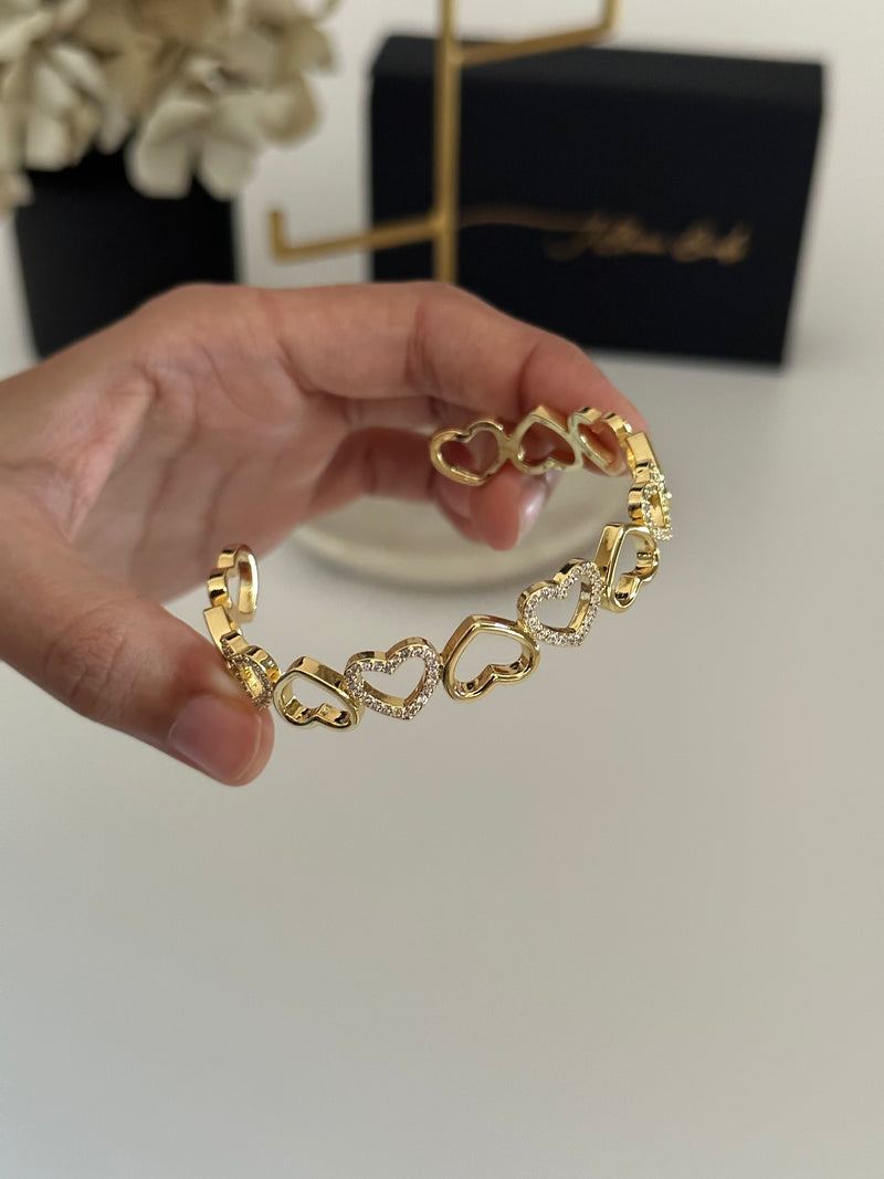 Studded Heart Cuff