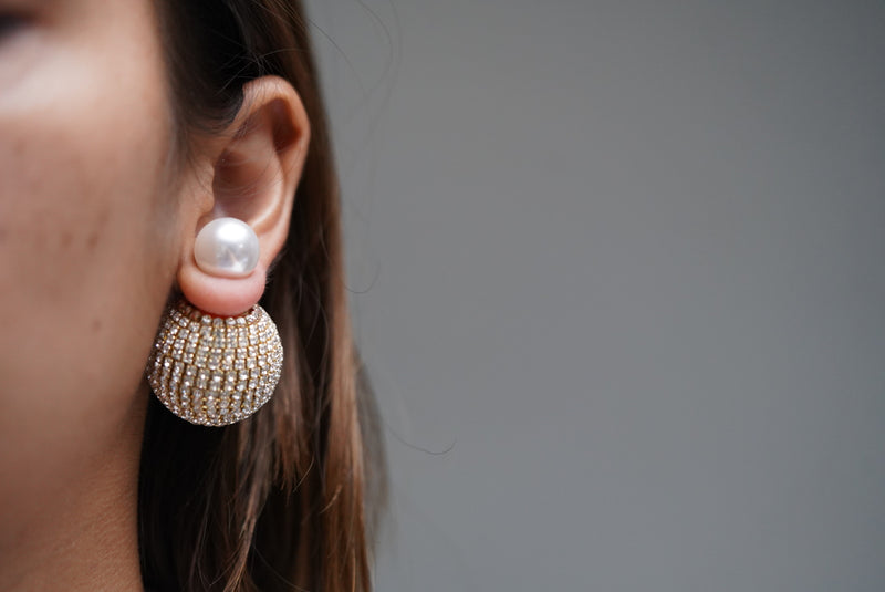Statement Studded Oversized Pearl Earrings