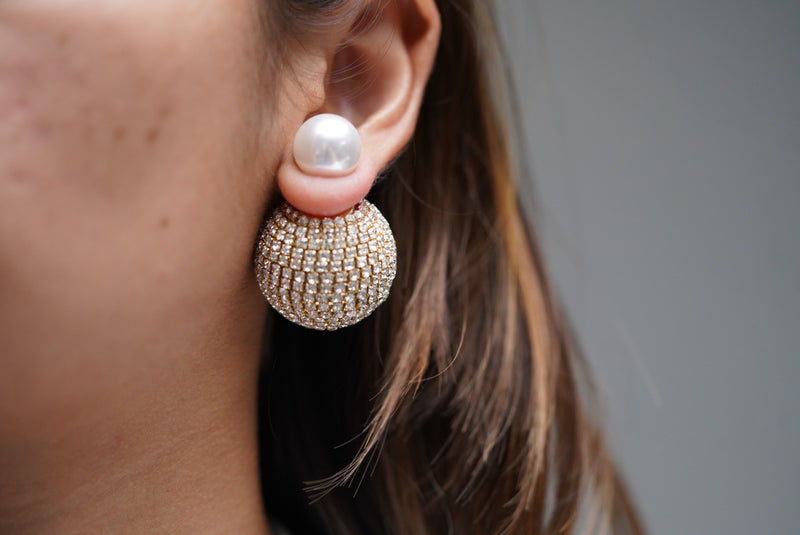 Statement Studded Oversized Pearl Earrings