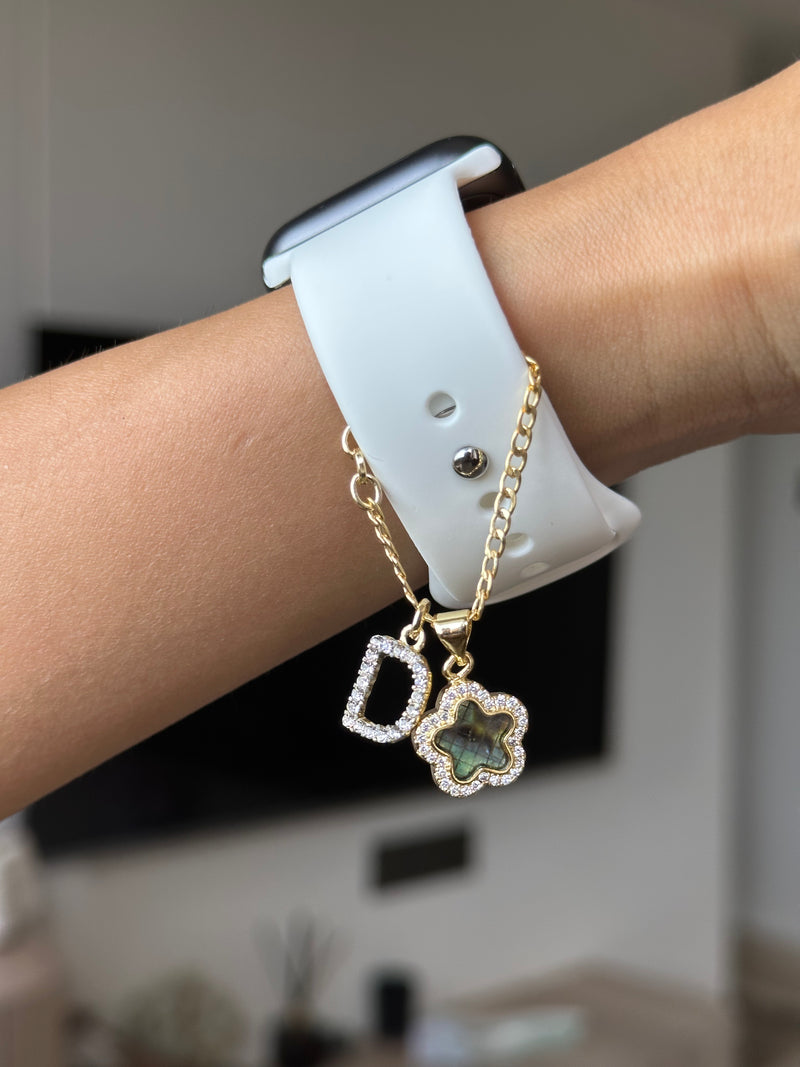 Cosmic Flower Watch Charm with Initials
