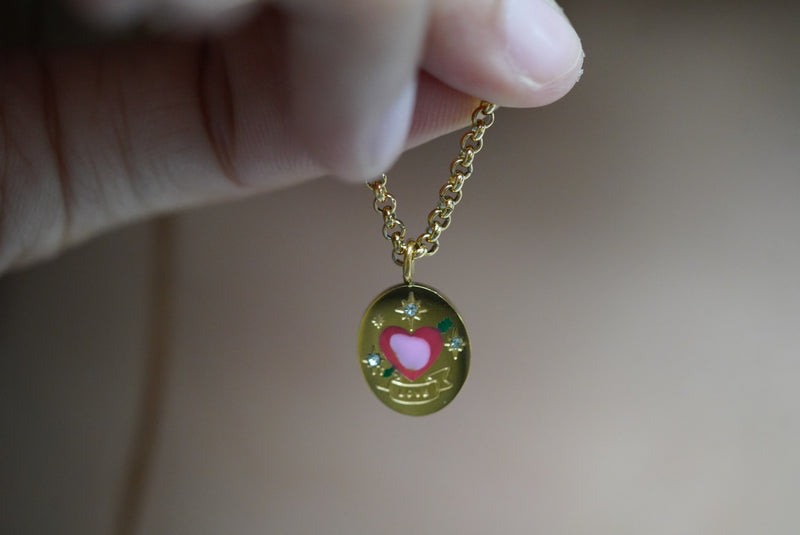 Love me forever Painted Necklace
