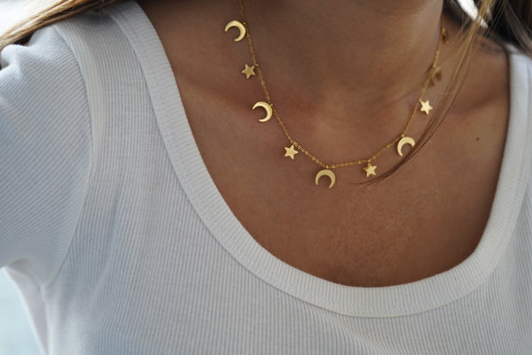 Sun & Moon Charm Choker
