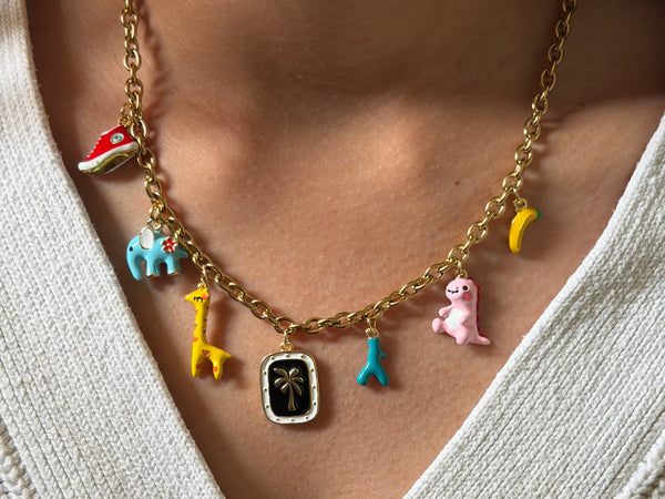 Create your own colourful charm necklace