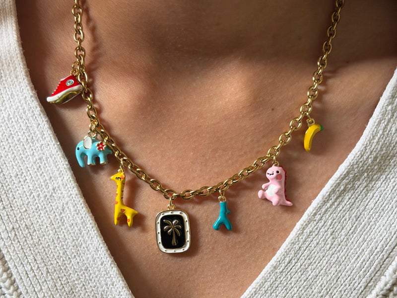 Create your own colourful charm necklace