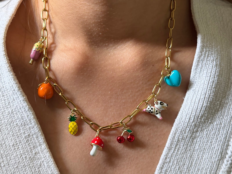 Create your own colourful charm necklace