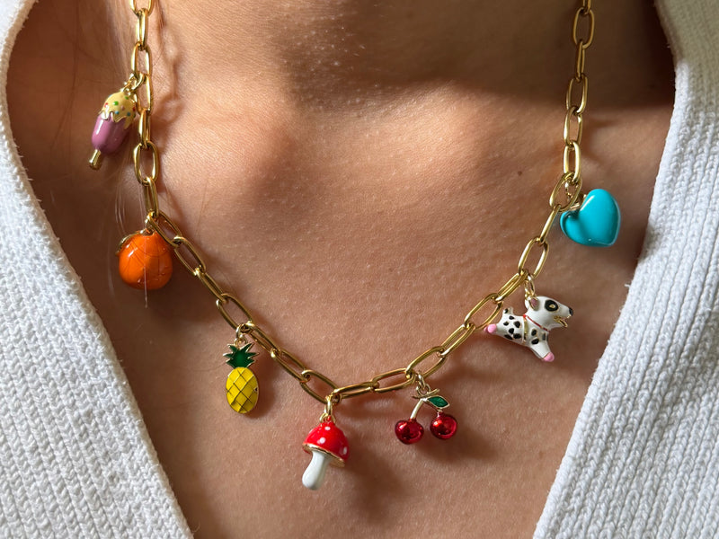 Create your own colourful charm necklace