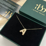 Studded Gold Chunky Initial Necklace (Newly Launched)