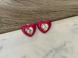 Bubble Heart Gem Studs