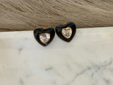 Bubble Heart Gem Studs