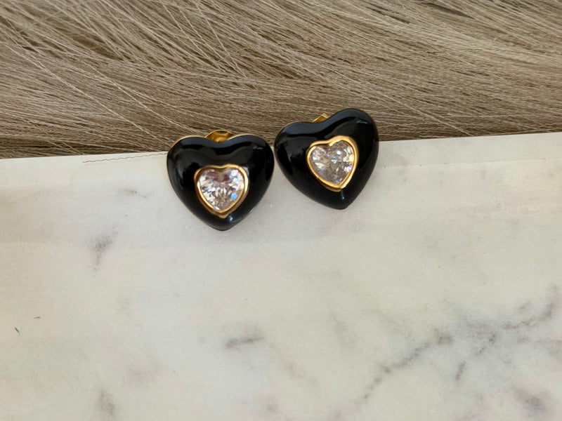 Bubble Heart Gem Studs